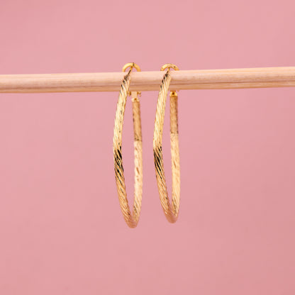 Golden Textured Hoop Earrings