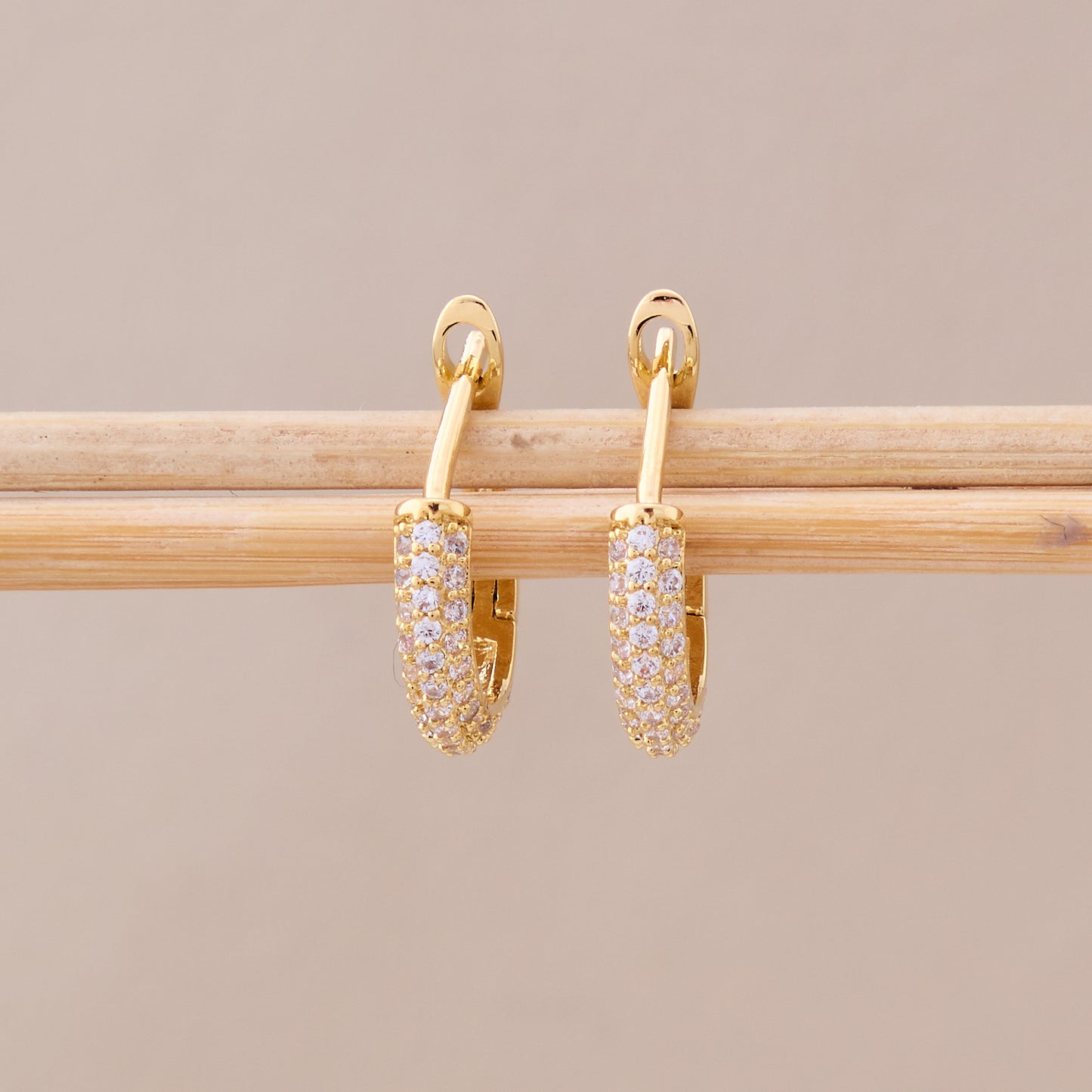 Radiant Triple Row Crystal Hoop Earrings