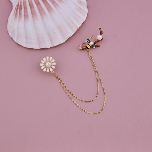 Bee Flower Brooch