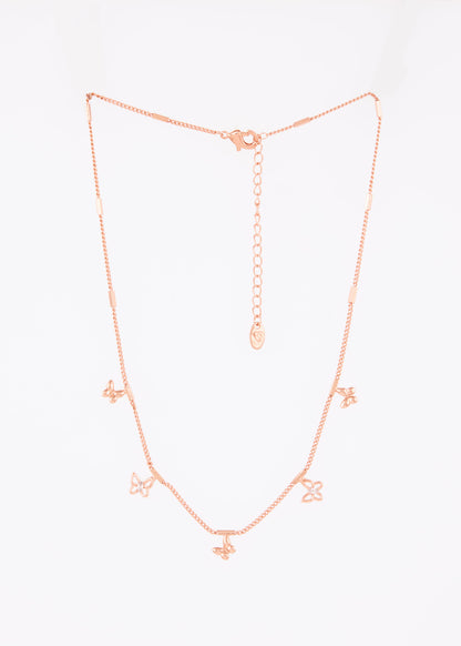 Rose Gold Butterfly Charm Necklace by GC Premium Jewellery