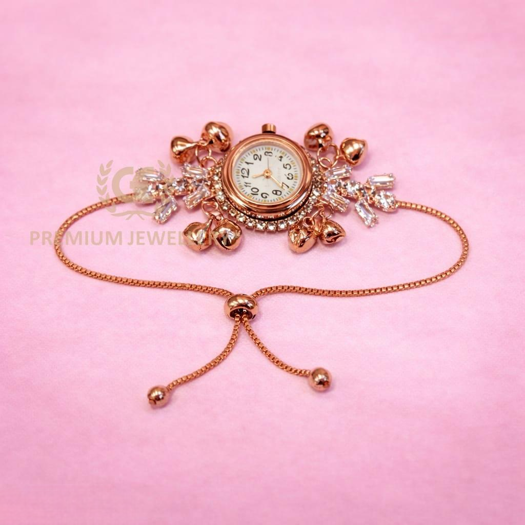 Ethnic Rose Gold Kashmiri Watch for Women Adjustable Chain