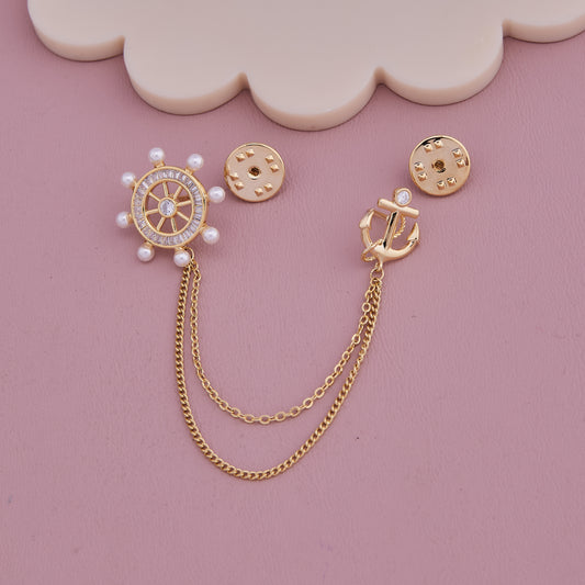 Anchor Wheel Brooch