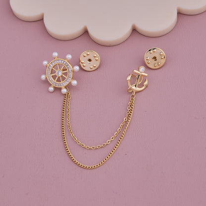Anchor Wheel Brooch