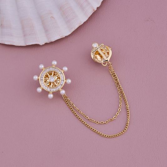 Anchor Wheel Brooch