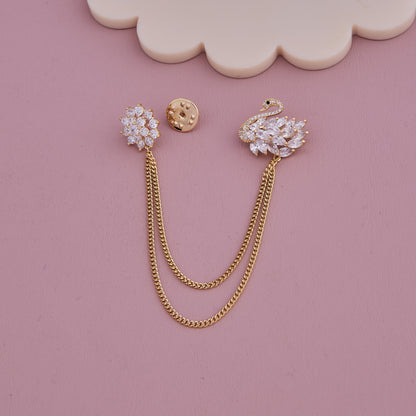 Swan Chain Brooch