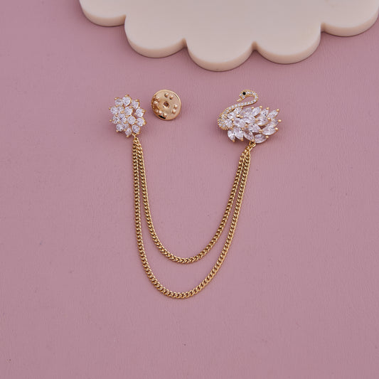 Swan Chain Brooch