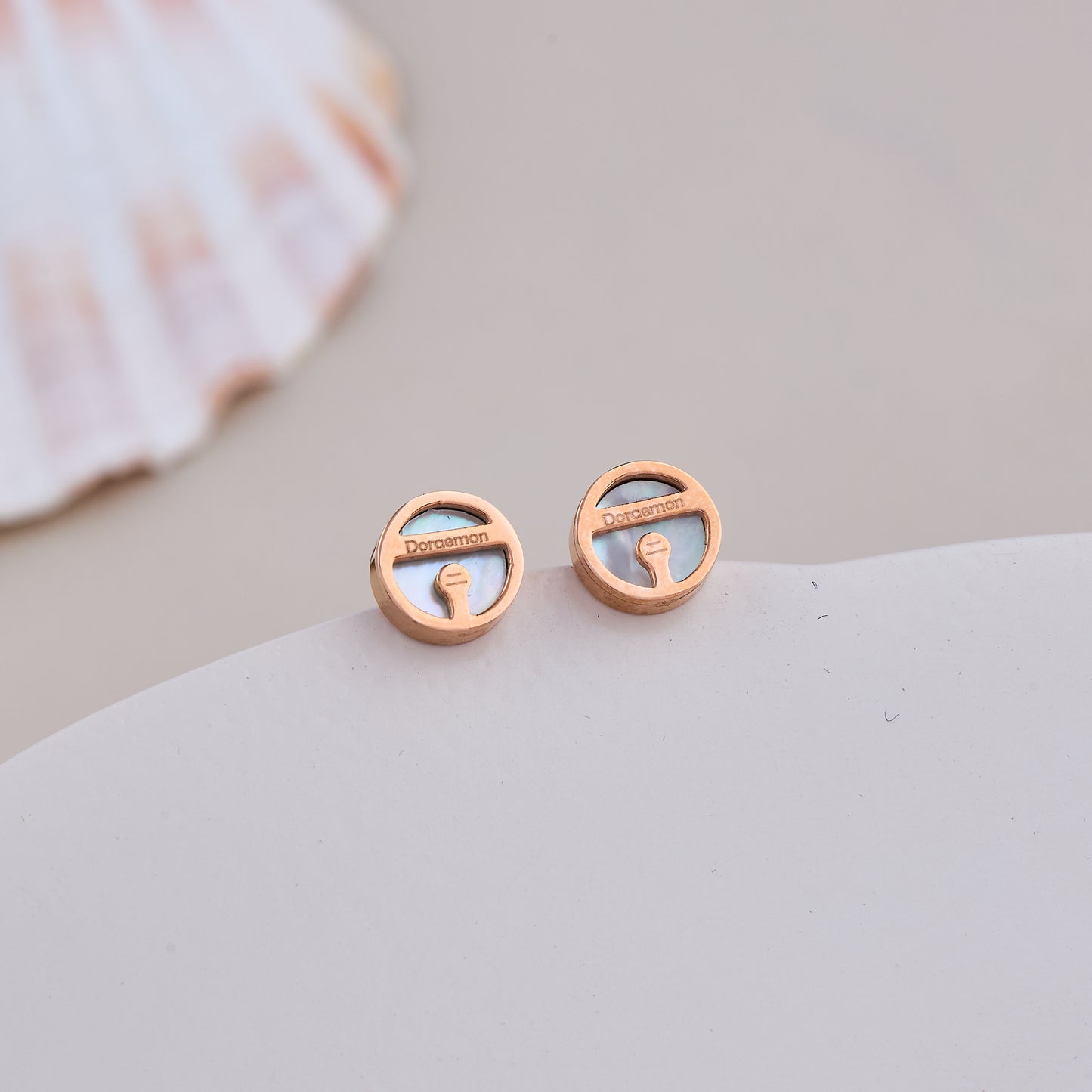 Doraemon Circle Stud Earrings