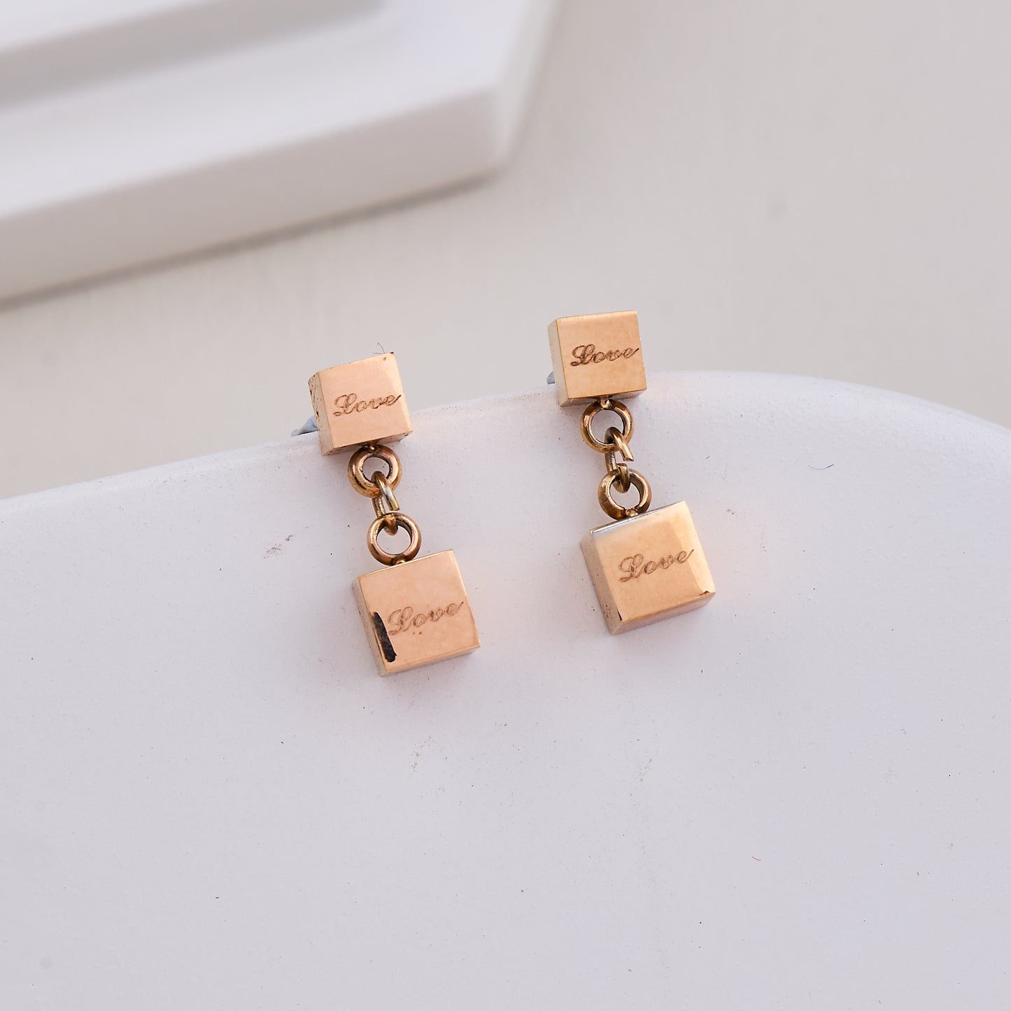 Love Cube Drop Earrings