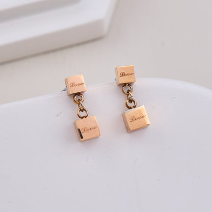 Love Cube Drop Earrings