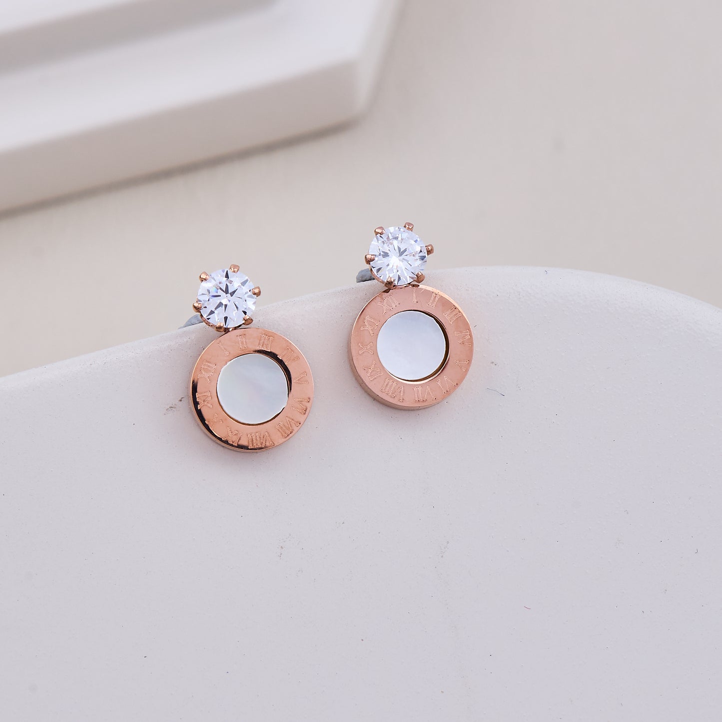 Roman Circle Crystal Studs