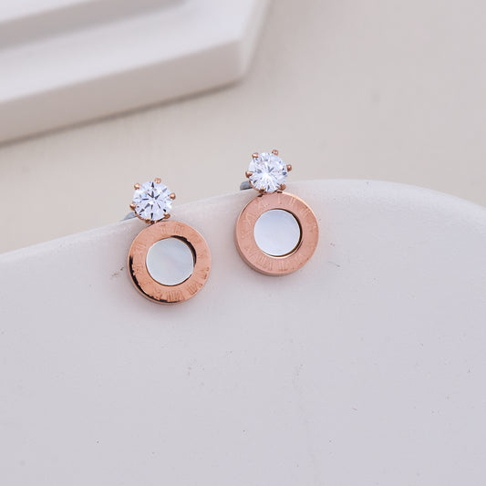 Roman Circle Crystal Studs