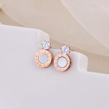 Roman Circle Crystal Studs