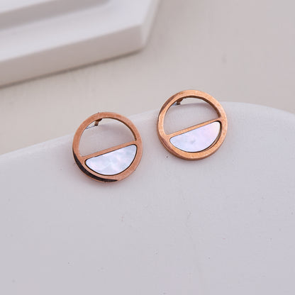 Mother of Pearl Half Circle Studs