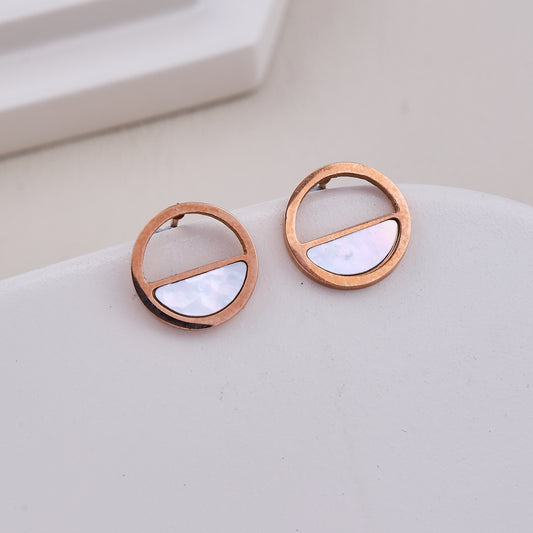 Mother of Pearl Half Circle Studs