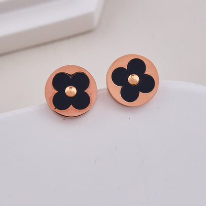Black Clover Stud Earrings