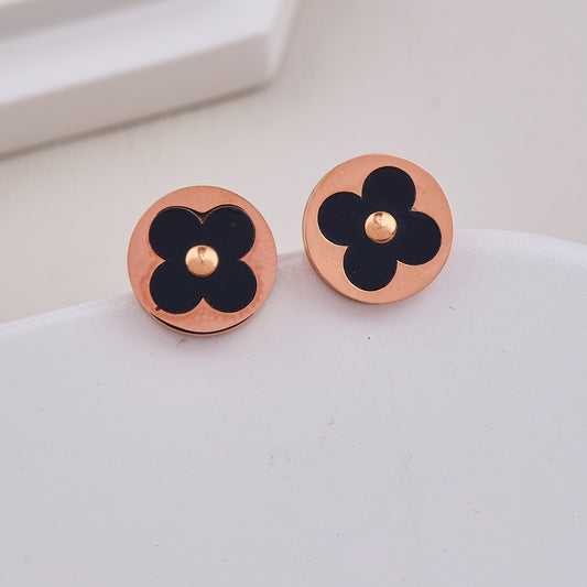 Black Clover Stud Earrings