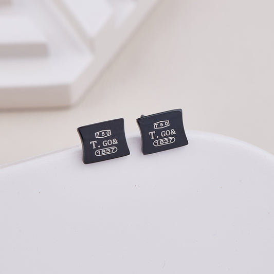 Black Label Square Studs