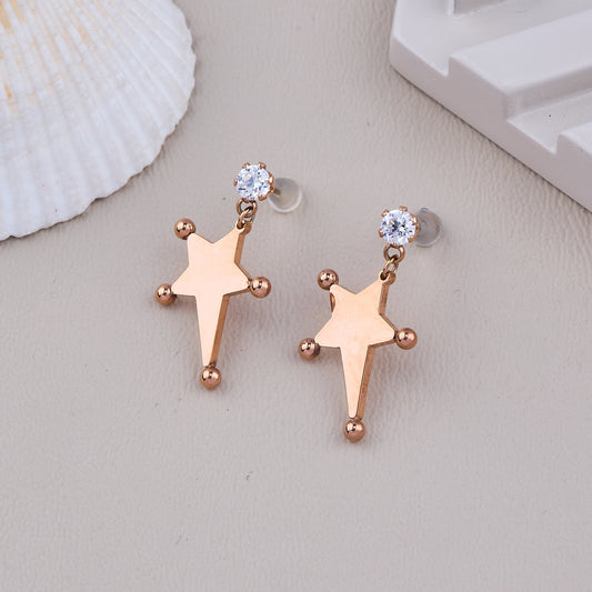 Golden Star Drop Earrings