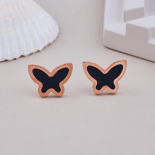 Black Butterfly Stud Earrings