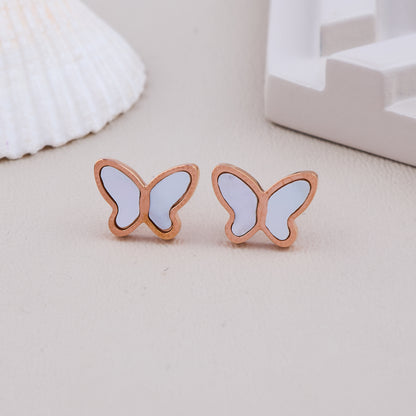 White Butterfly Studs