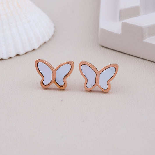 White Butterfly Studs