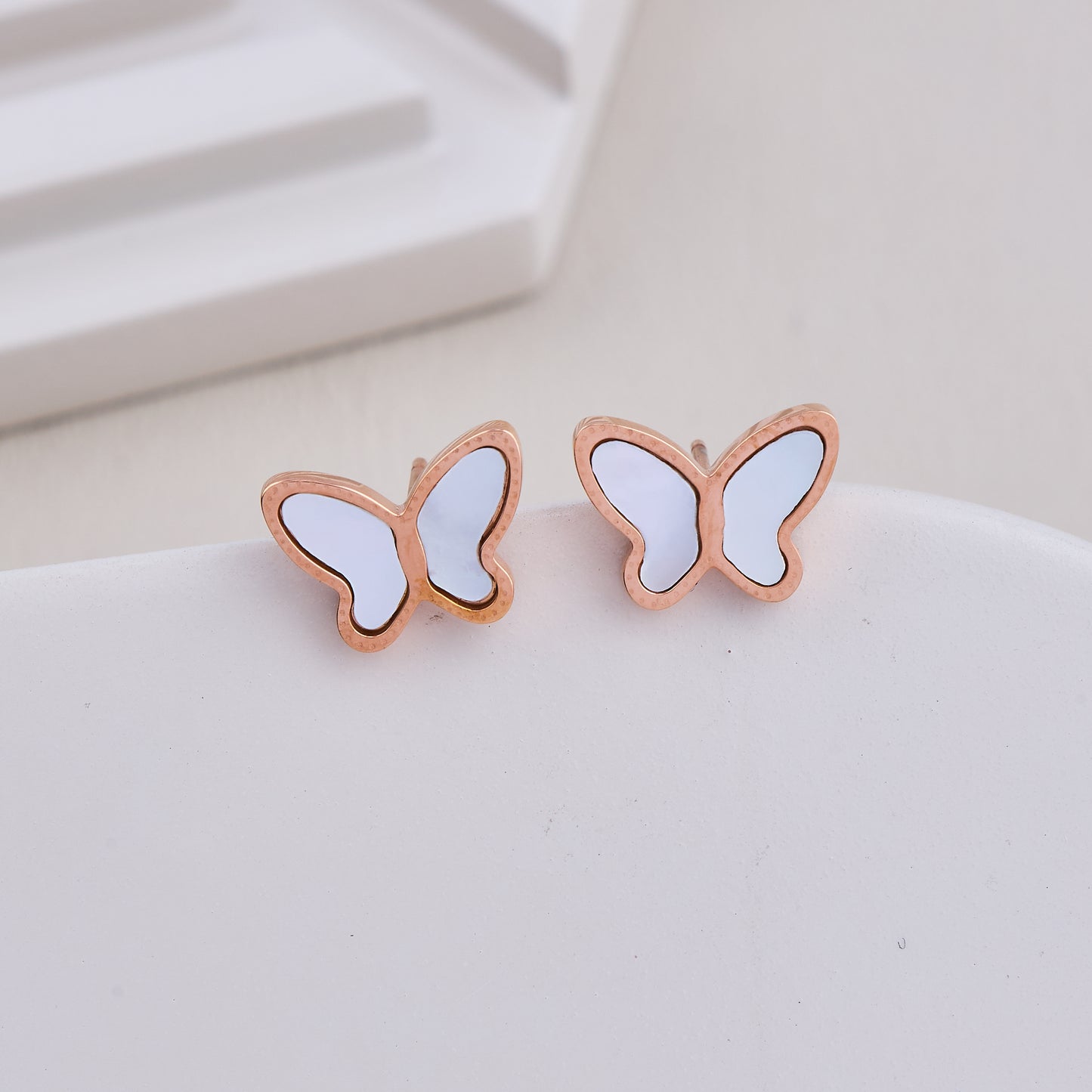 White Butterfly Studs