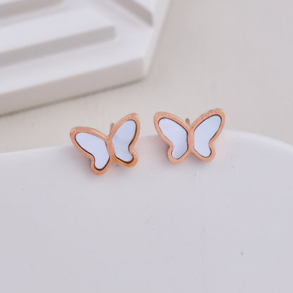 White Butterfly Studs