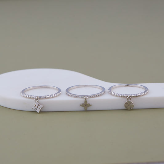Mini Charm Rings (3pcs)