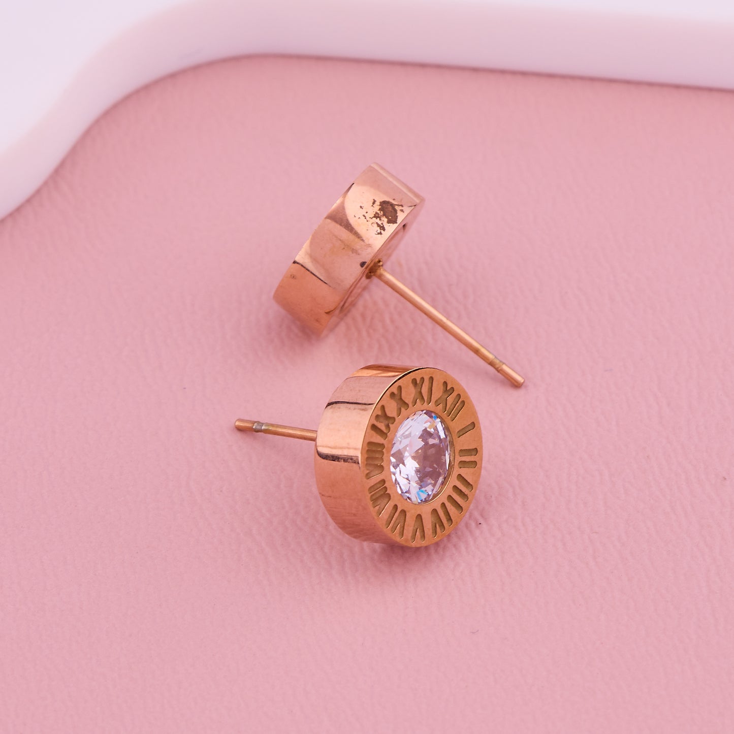 Roman Numeral Sparkle Studs