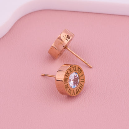 Roman Numeral Sparkle Studs
