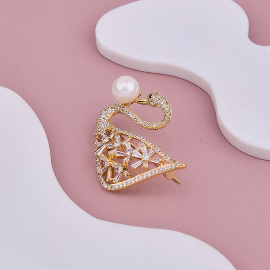 Crystal Swan Pin