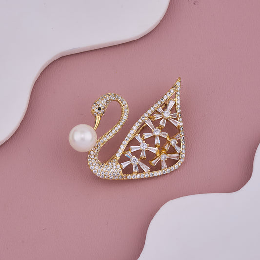 Crystal Swan Pin