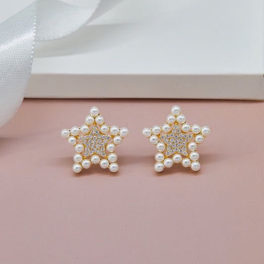 Gold Earrings with Pearls & Diamonds Exquisite Luxury & Style