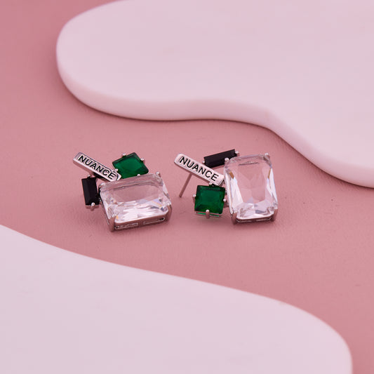 Nuance Emerald-Crystal Studs