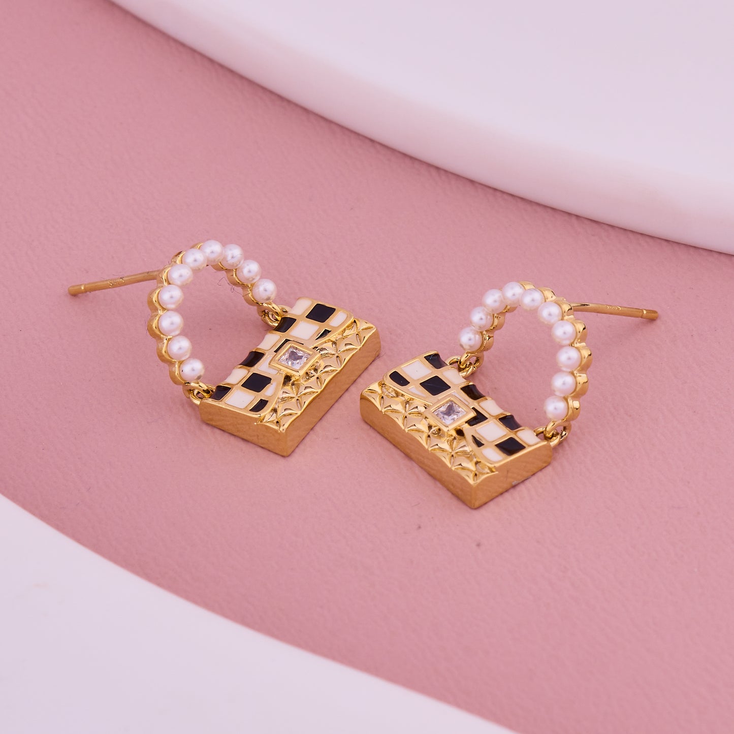 Pearl Handle Handbag Earrings
