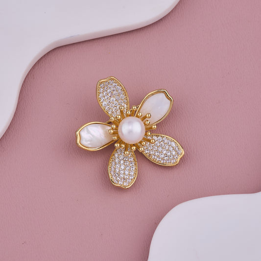Golden Luxury Bloom Brooch