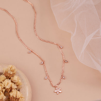 Rose Gold Floral Pendant Necklace by GC Premium Jewellery