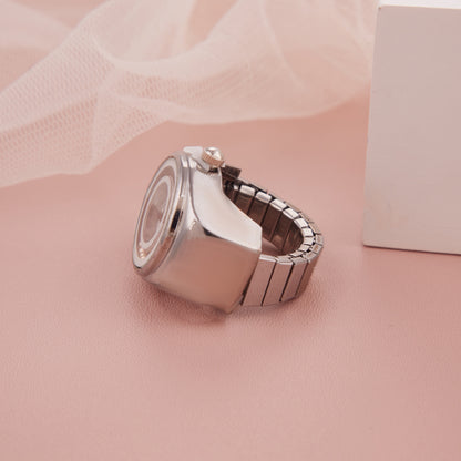 Classic Silver Tone Analog Ring Watch for Women GC Premium Jewellery