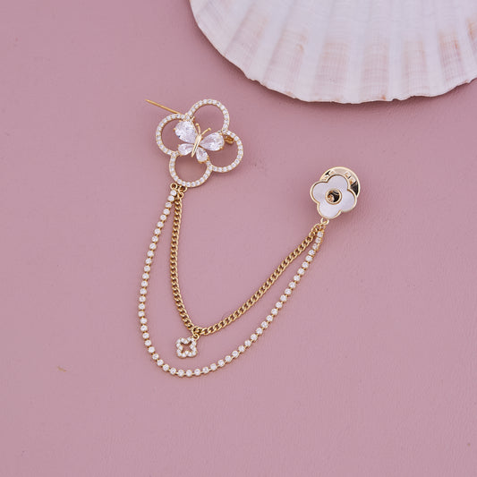 Diamond Butterfly Brooch