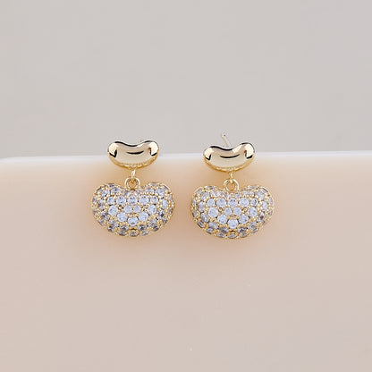 Golden Sparkle Bean Drop Earrings