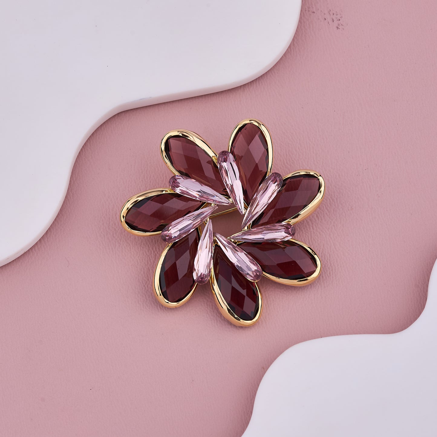 Ruby Petal Brooch