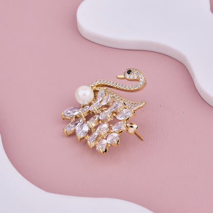 Swan Pearl Brooch