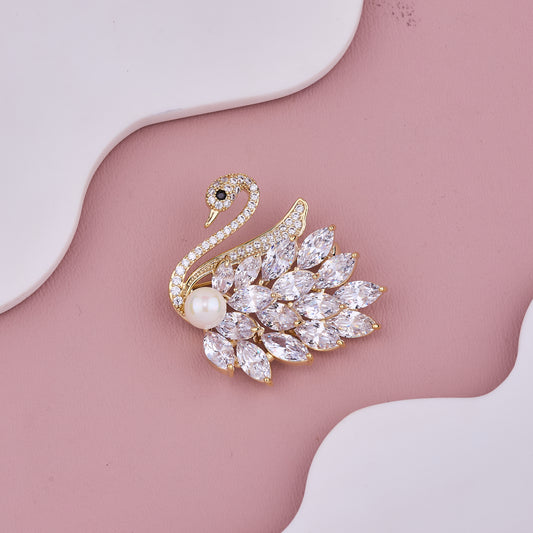 Swan Pearl Brooch