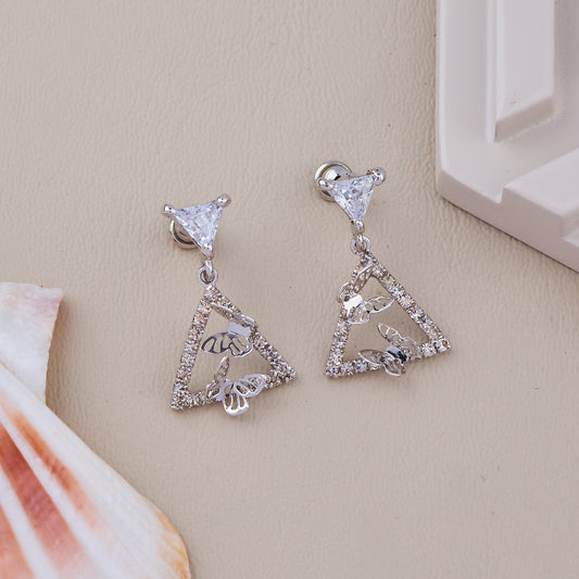 Butterfly Triangle Earrings