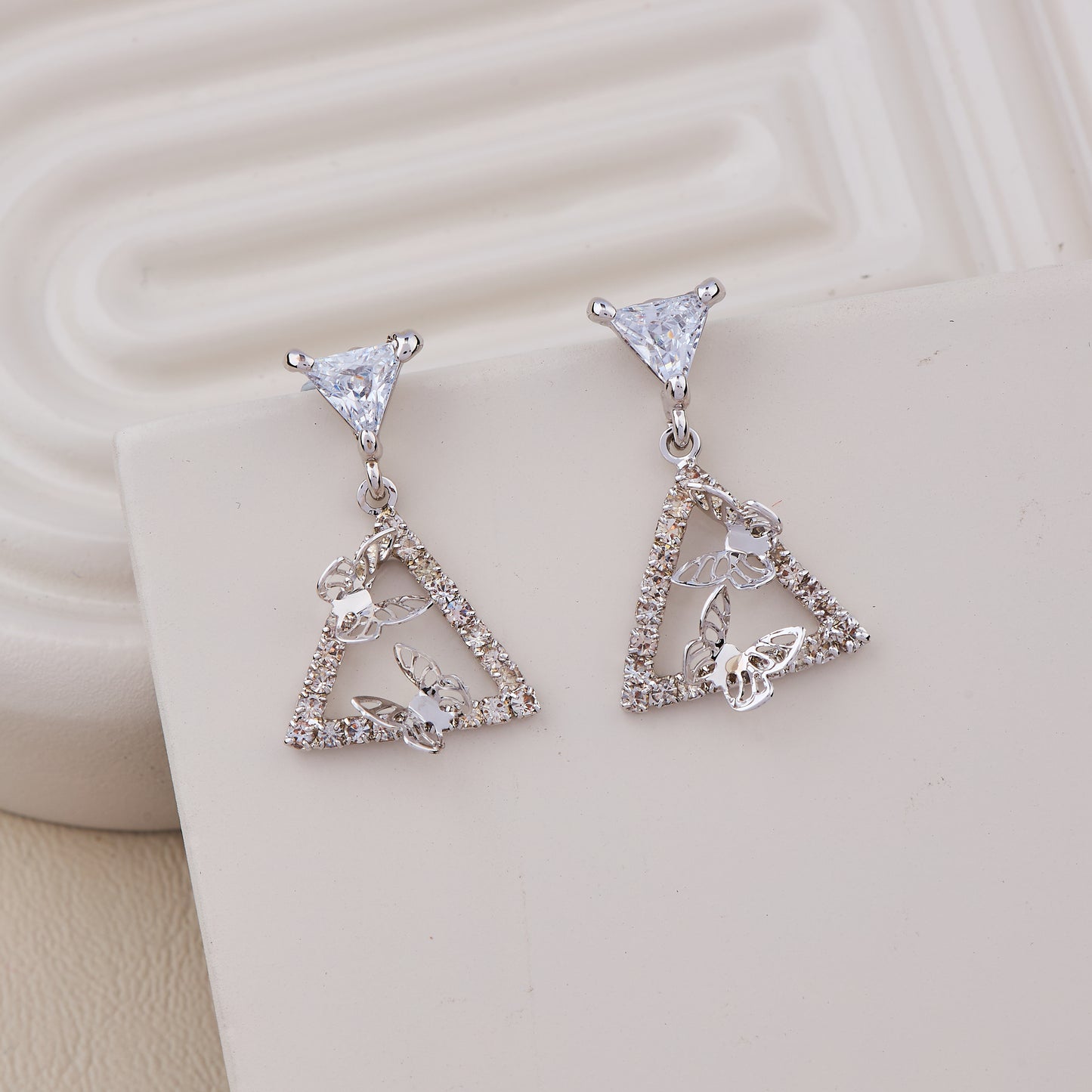Butterfly Triangle Earrings