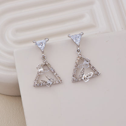 Butterfly Triangle Earrings