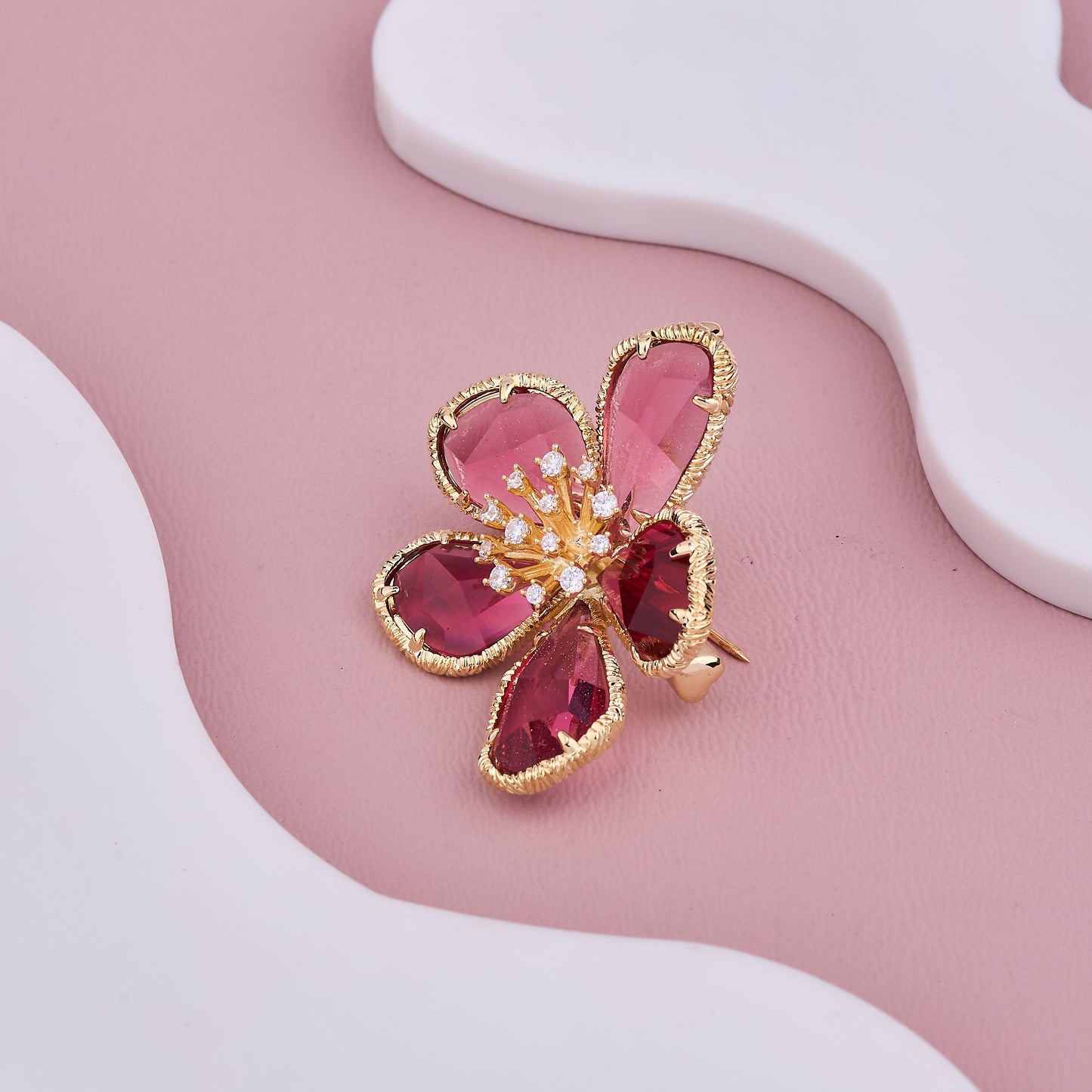 Flower Ruby Blossom Brooch