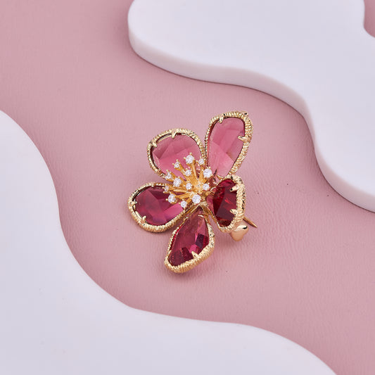 Flower Ruby Blossom Brooch