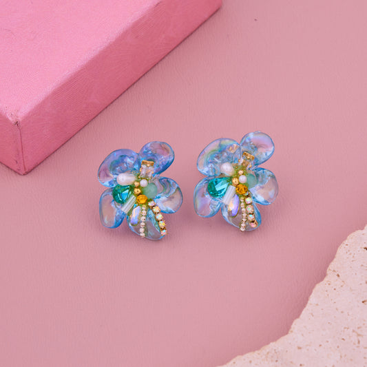 Blue Flower Earrings