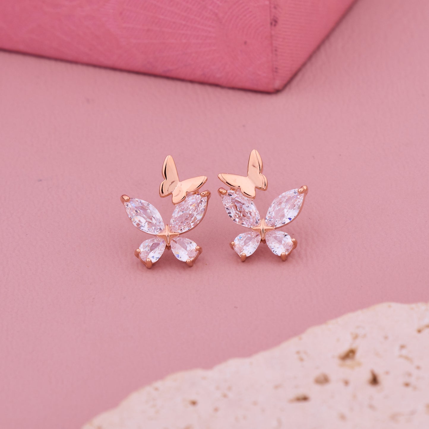 Crystal Butterfly Stud Earrings